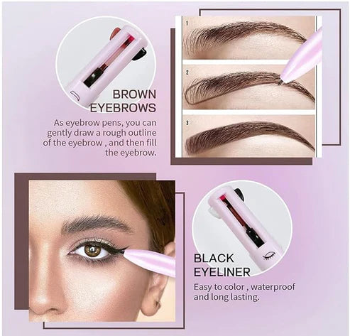 4-in-1 Luxury Makeup Pen – Eyeliner, Lip Liner, Brow & Highlighter in One