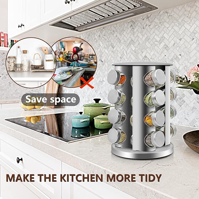 16-Jar Rotating Spice Storage