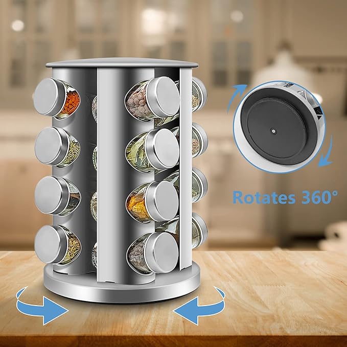 16-Jar Rotating Spice Storage