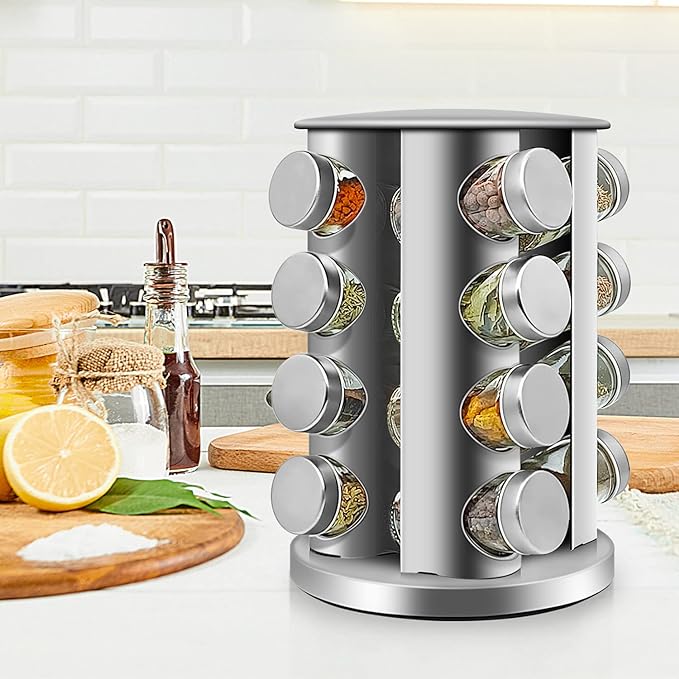 16-Jar Rotating Spice Storage
