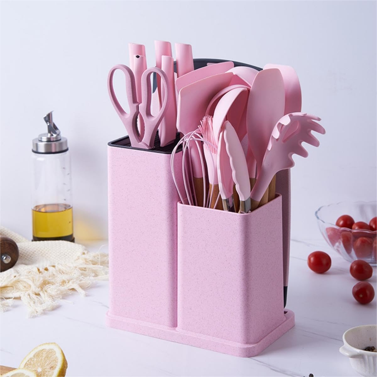 19 Pcs Kitchen Cooking Utensils and Knife Set with Block SKU: WB-UA1511