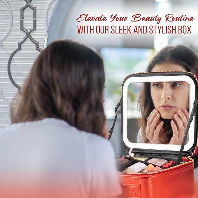 Makeup Box with Built-in LED Light